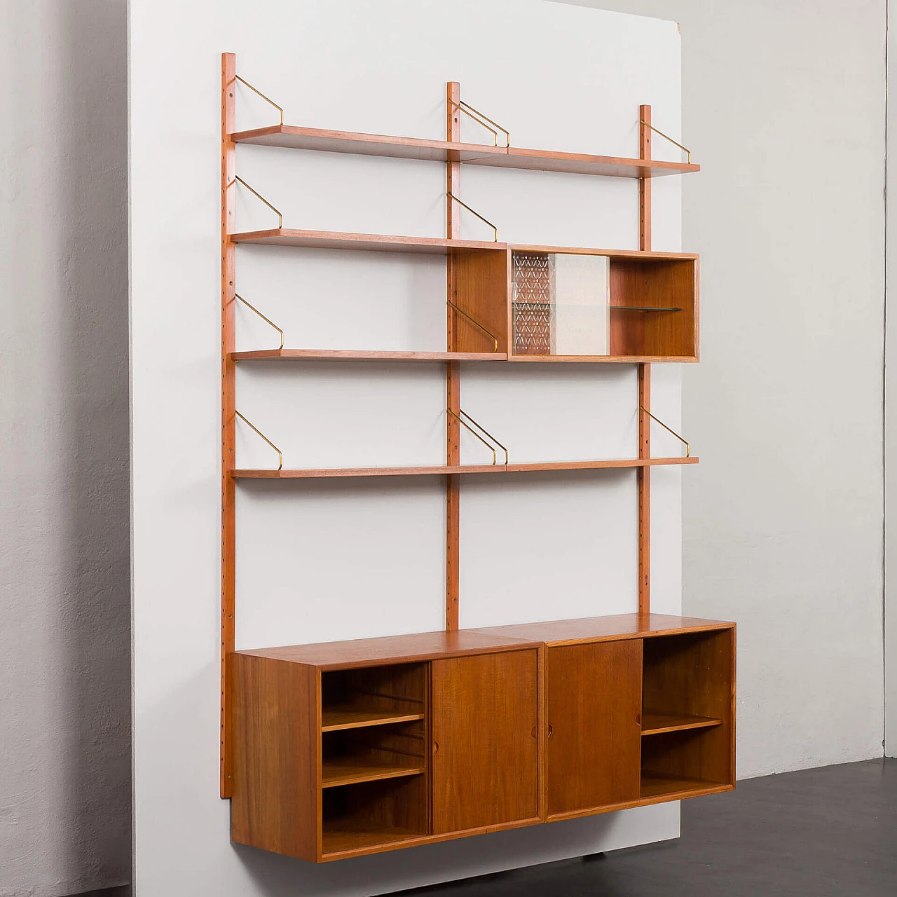 Danish 2-compartment teak wall cabinet by Poul Cadovius for Cado, 1960s 8
