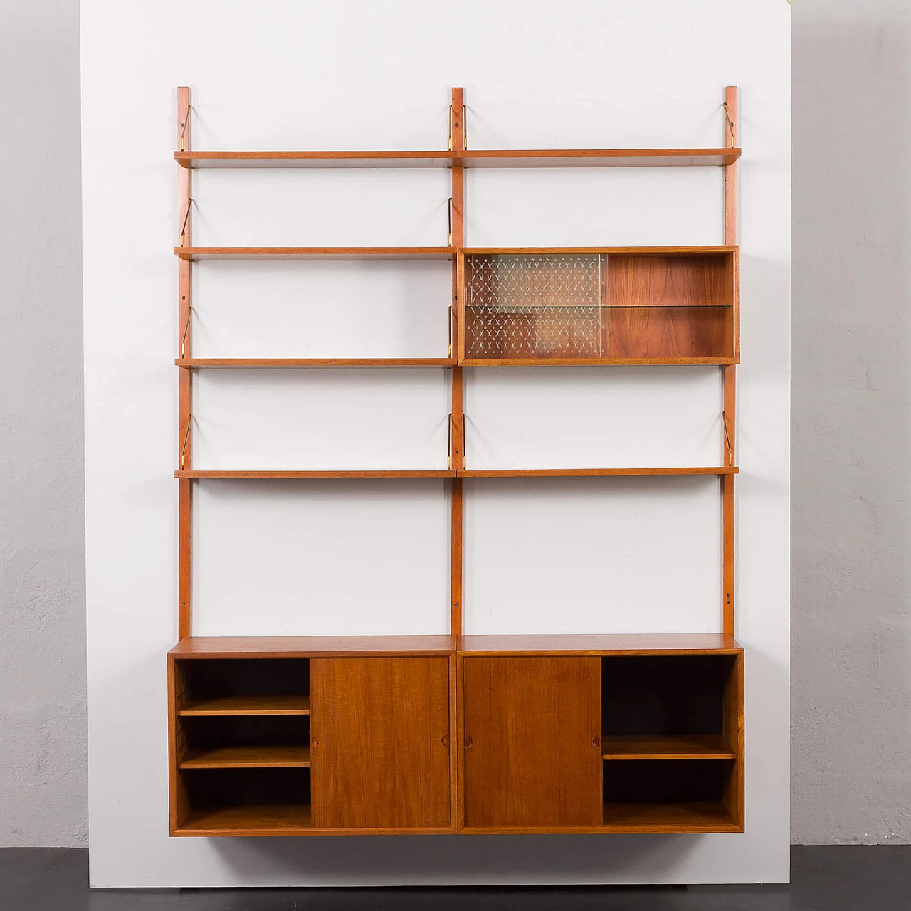 Danish 2-compartment teak wall cabinet by Poul Cadovius for Cado, 1960s 10