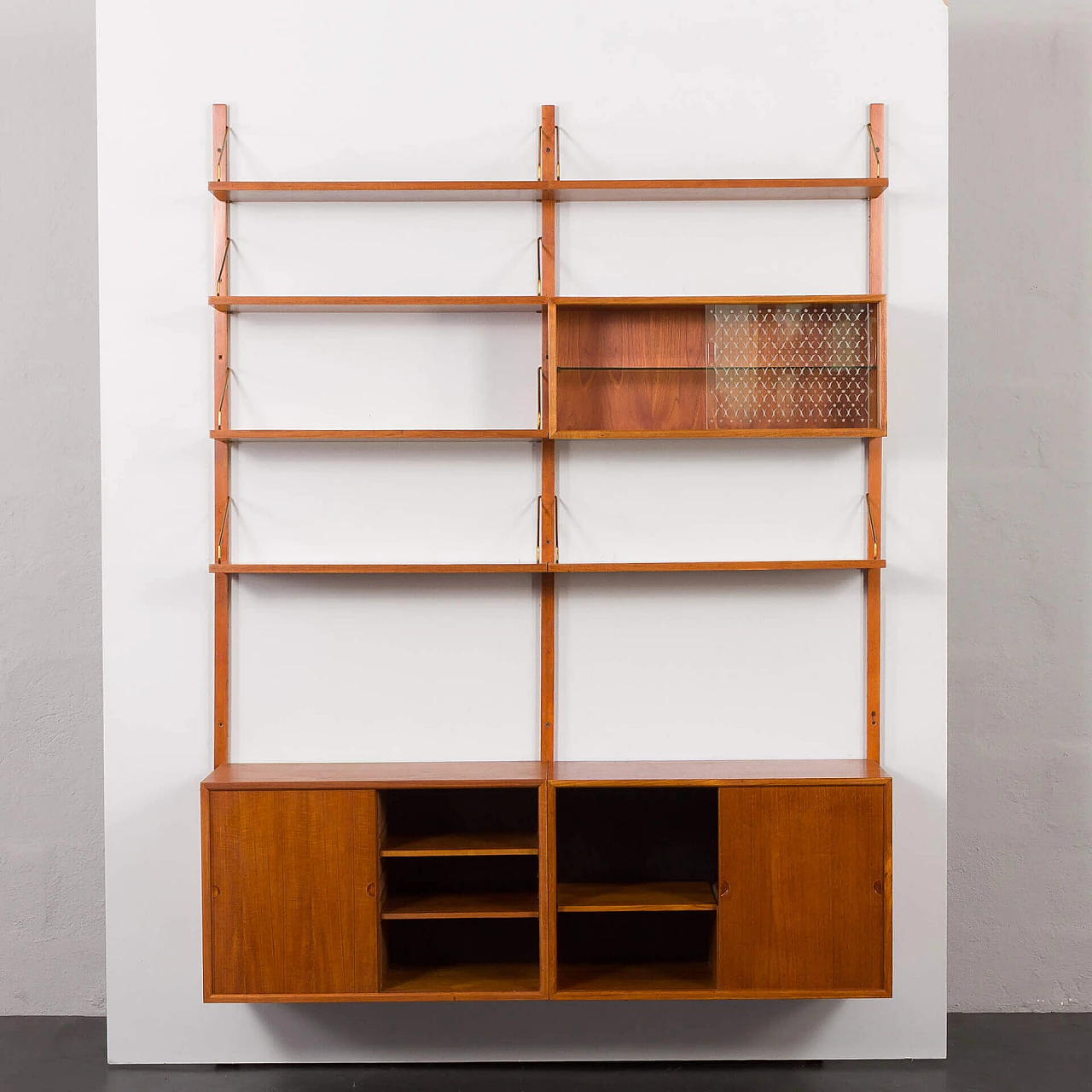 Danish 2-compartment teak wall cabinet by Poul Cadovius for Cado, 1960s 11