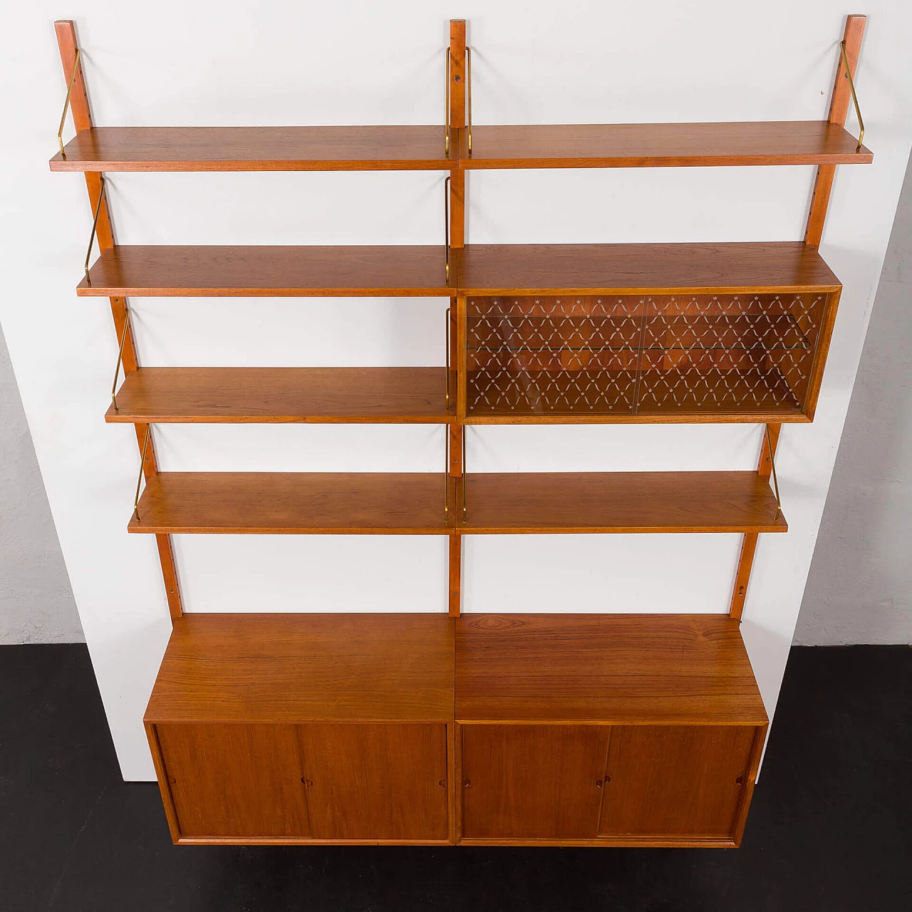 Danish 2-compartment teak wall cabinet by Poul Cadovius for Cado, 1960s 14