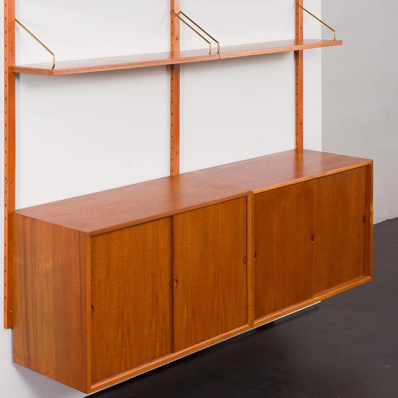 Danish 2-compartment teak wall cabinet by Poul Cadovius for Cado, 1960s 16