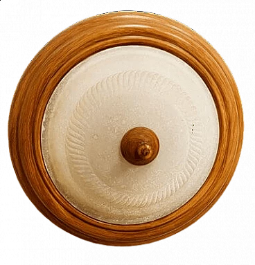 Applique rotonda in ceramica e vetro, anni '70