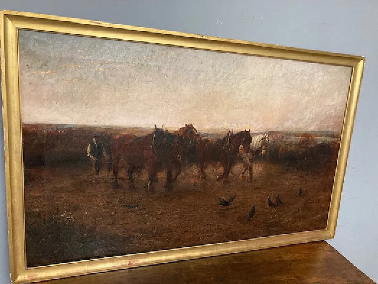 Loraine Nevison Arthur, Paesaggio con cavalli, olio su tela, 1893 1