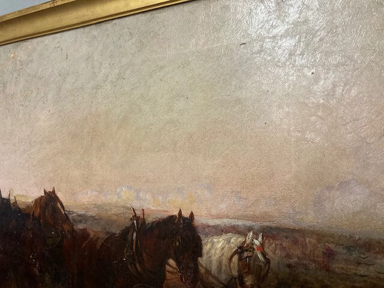 Loraine Nevison Arthur, Paesaggio con cavalli, olio su tela, 1893 4