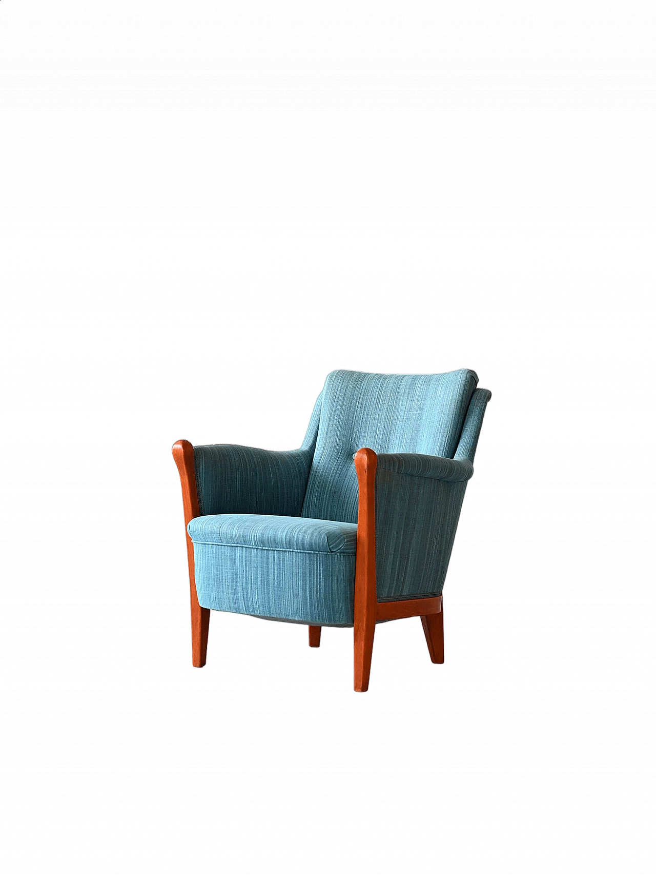 Scandinavian blue fabric armchair, 1960s 14