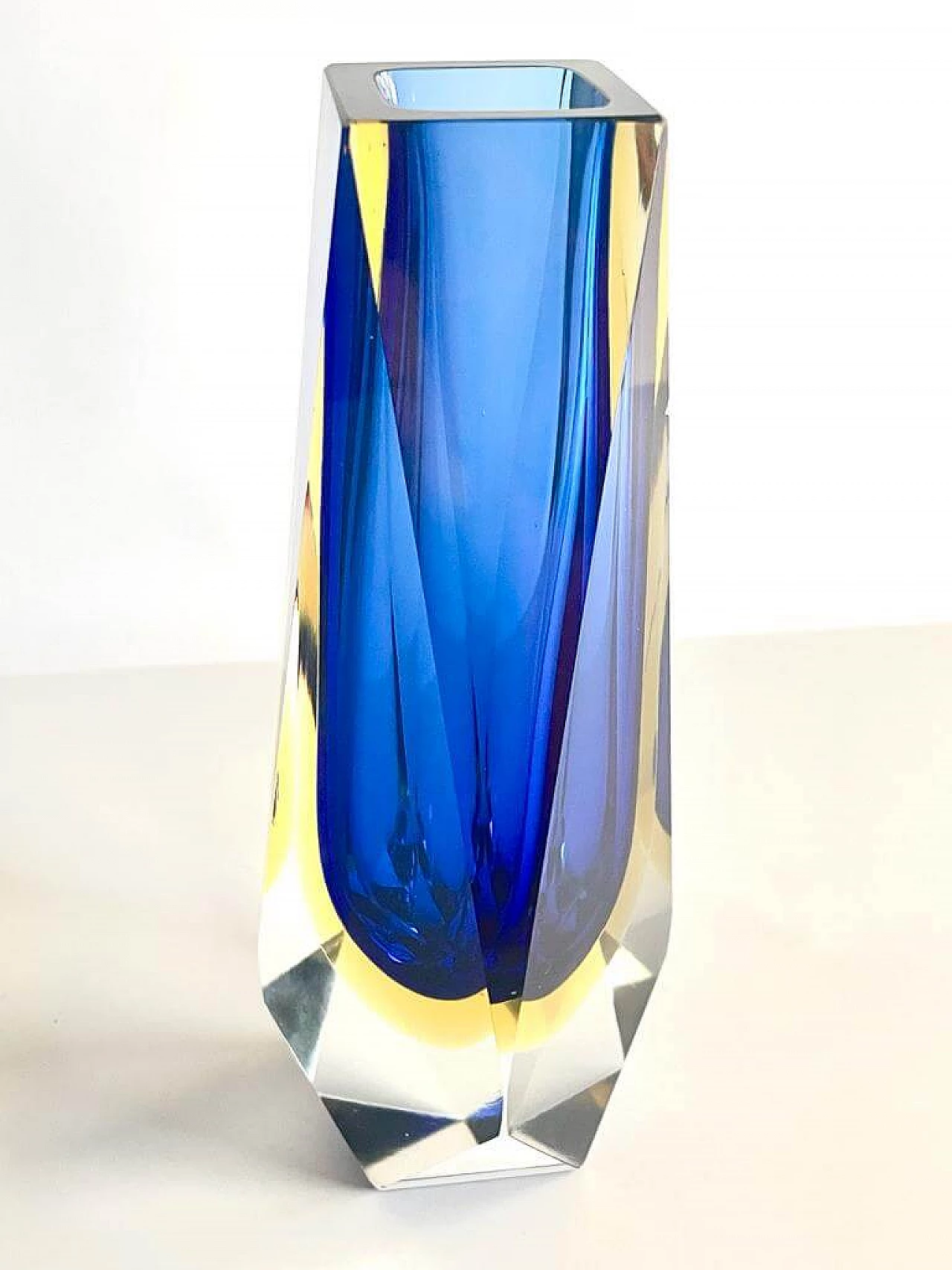 Blue Murano glass vase by Mandruzzato, 1960s 1