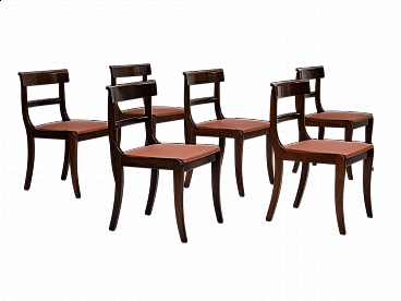 6 Danish teak and leather dining chairs by E. Rogild for Ørum Stolefabrik, 1970s