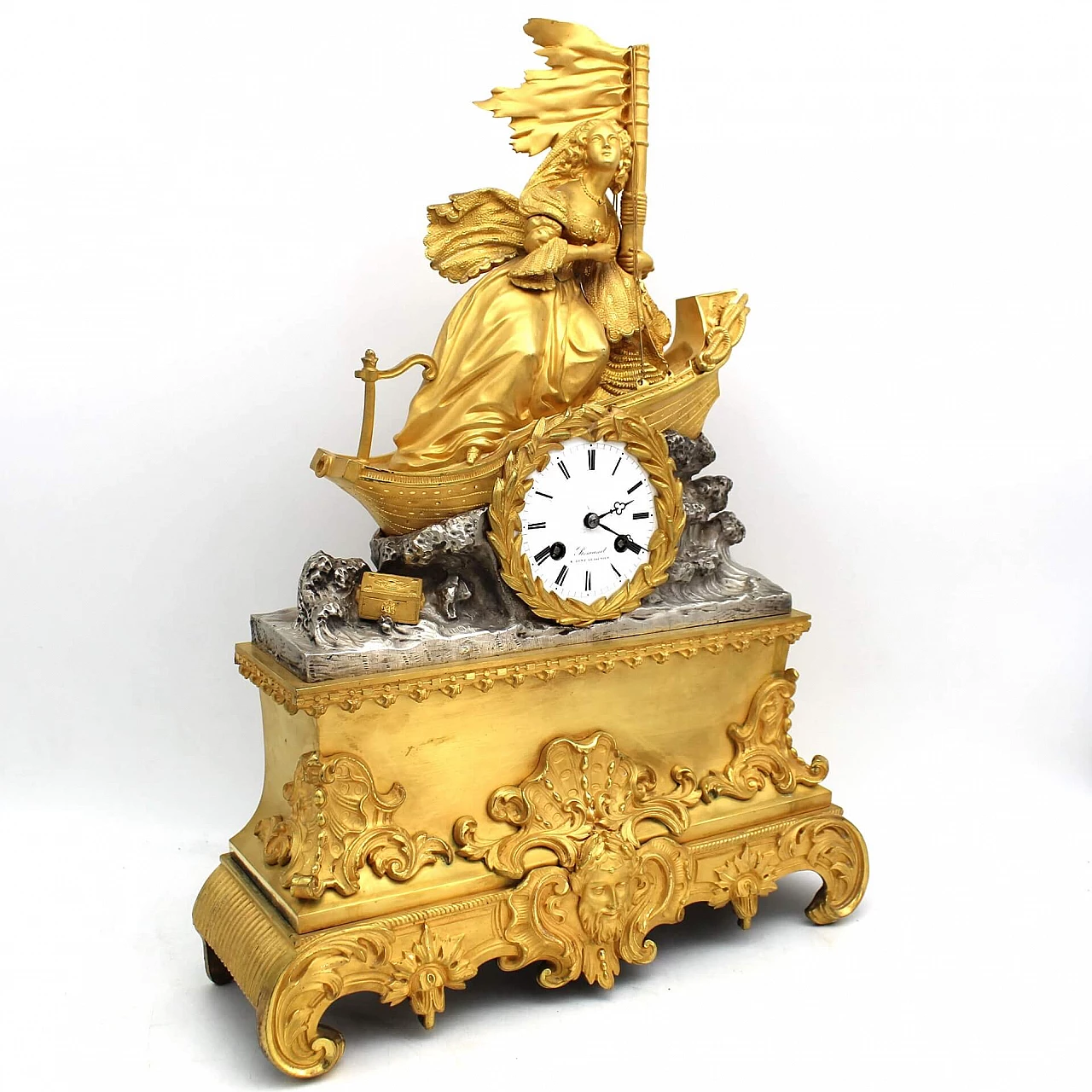 Louis Philippe gilded bronze pendulum clock, 19th century 1