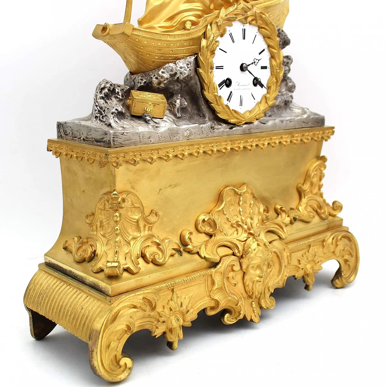 Louis Philippe gilded bronze pendulum clock, 19th century 2