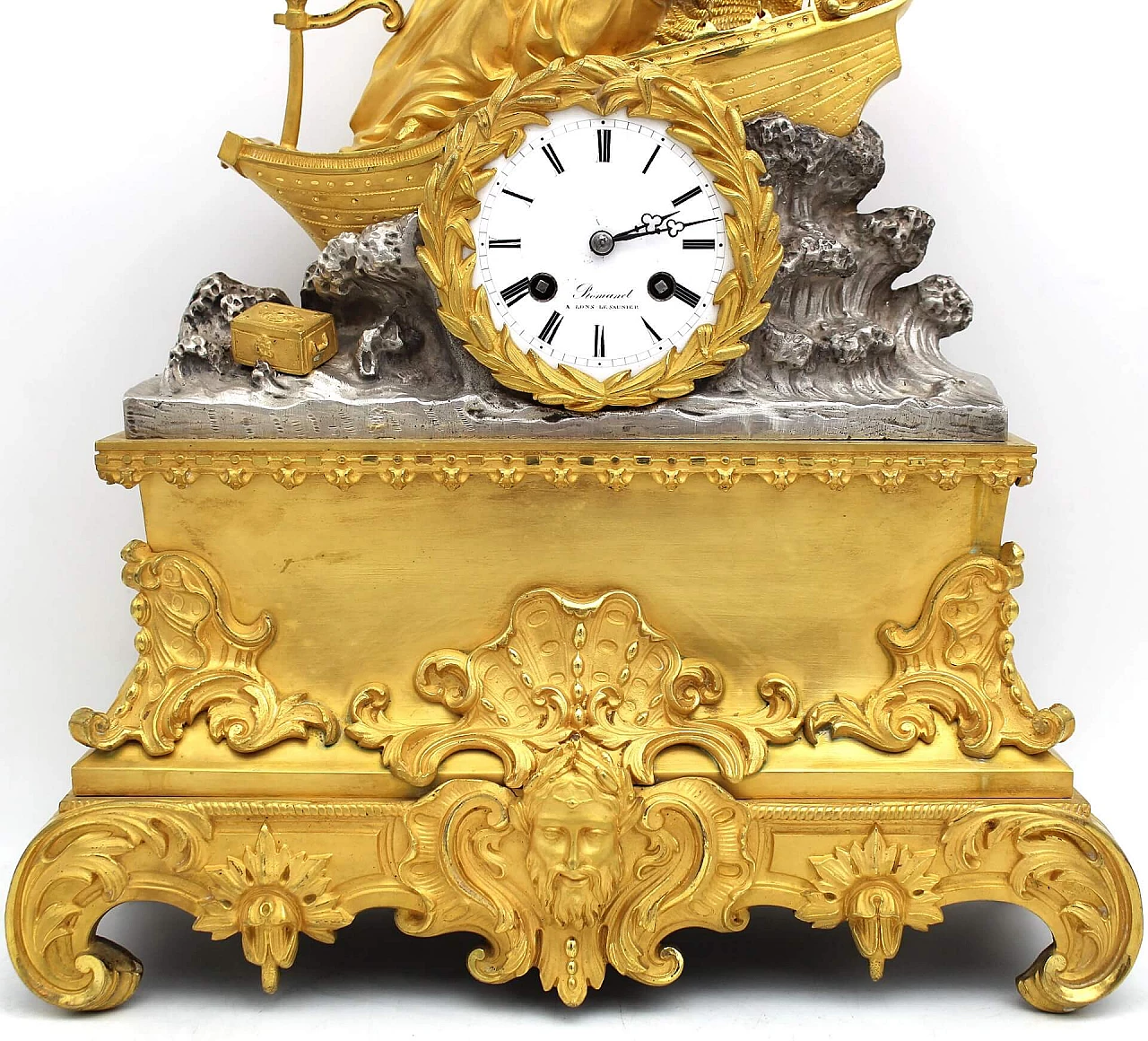 Orologio a pendolo Luigi Filippo in bronzo dorato, '800 3
