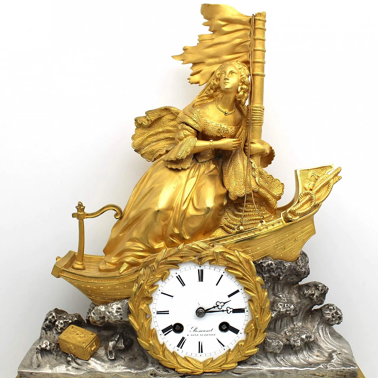 Louis Philippe gilded bronze pendulum clock, 19th century 4