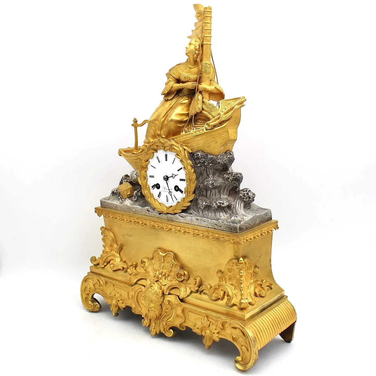 Louis Philippe gilded bronze pendulum clock, 19th century 5