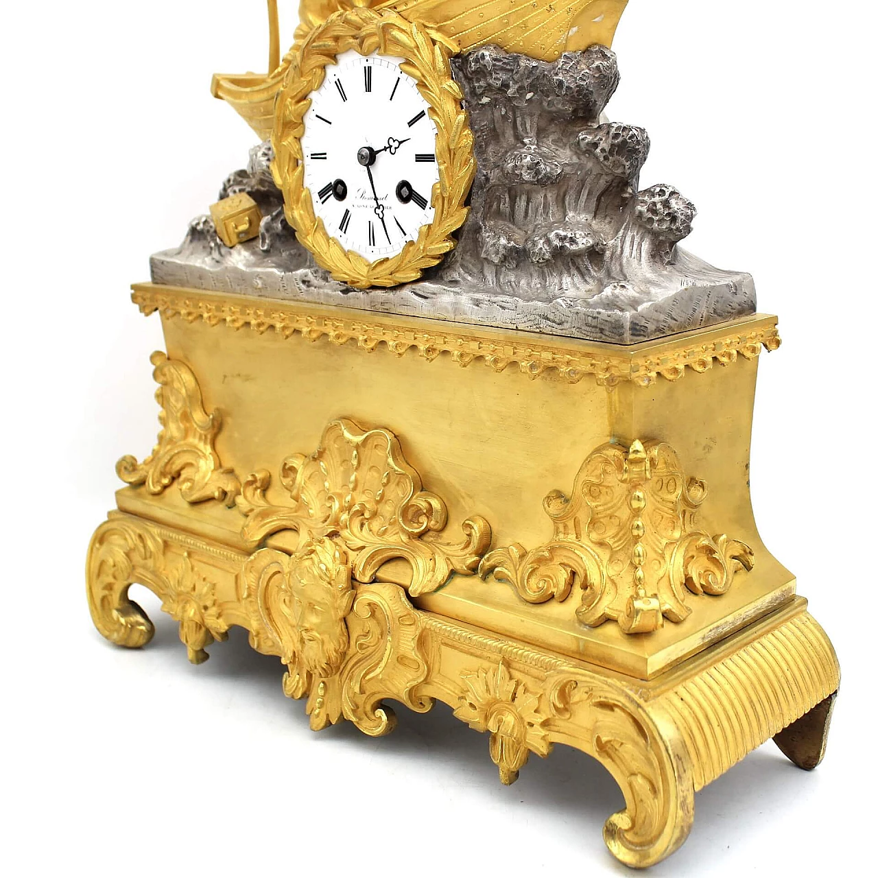 Louis Philippe gilded bronze pendulum clock, 19th century 8