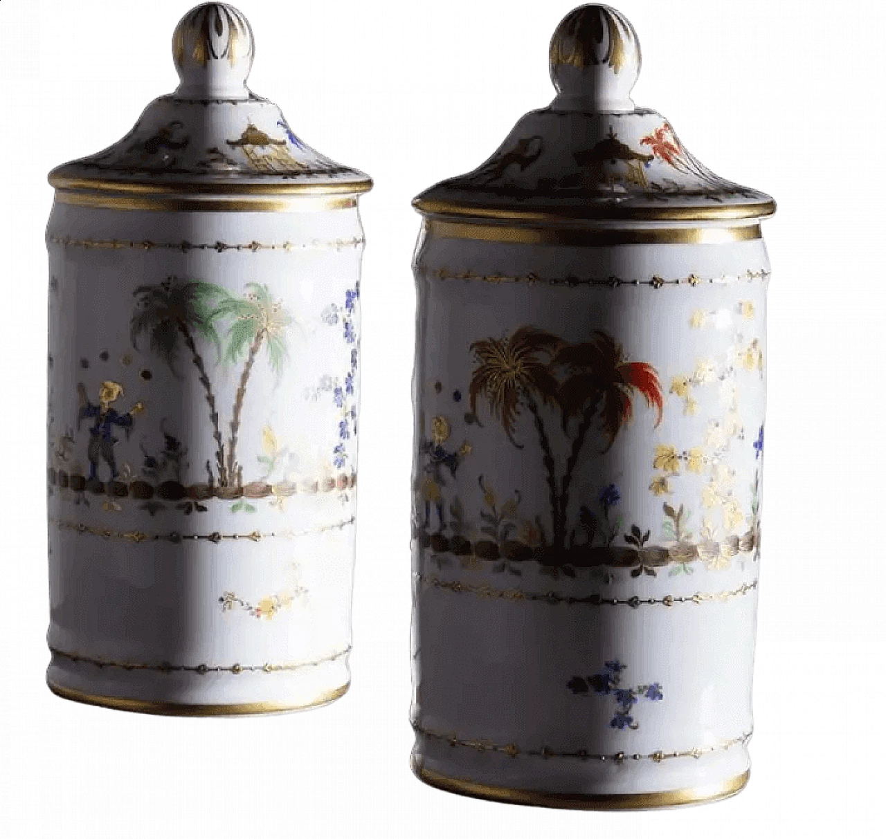 Pair of Le Tallec porcelain pharmacy vases, 1970s 11