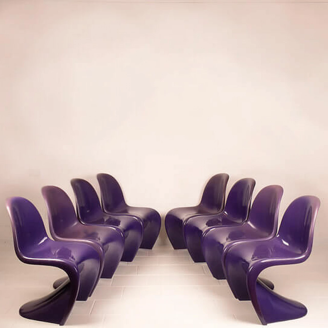 8 Plastic chairs by Verner Panton for Herman Miller, 1970s 13