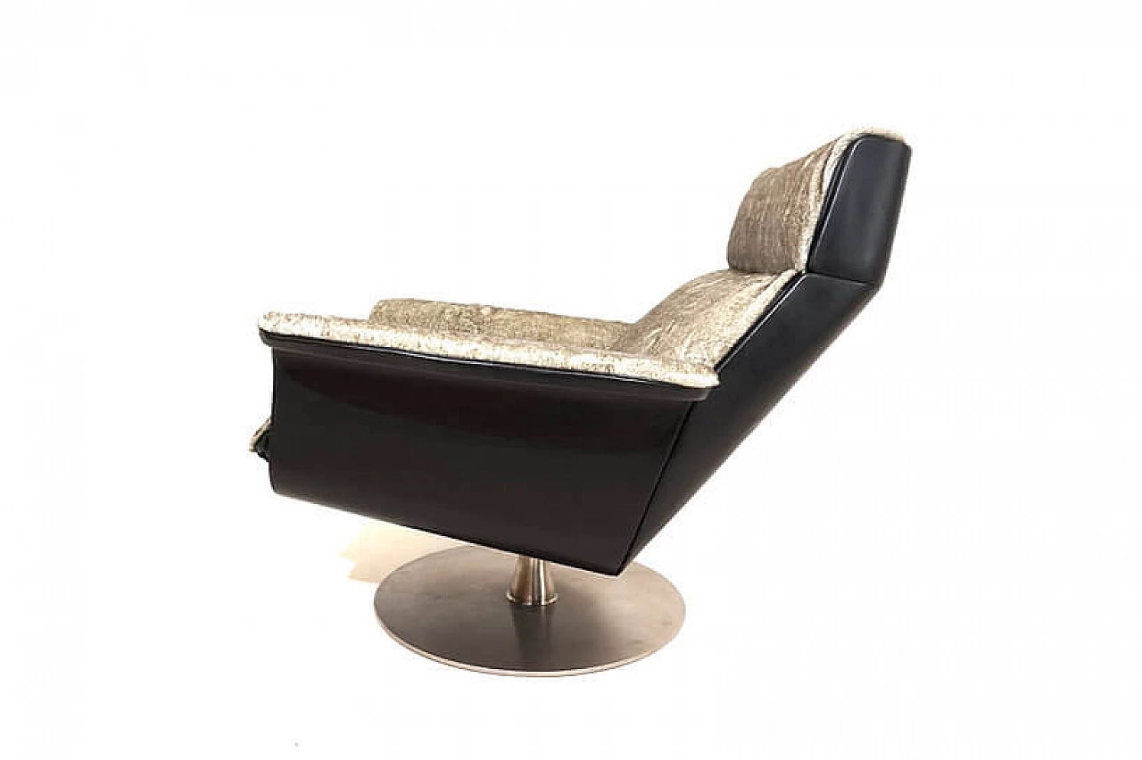 Poltrona lounge Kaufeld Siesta 62 con pouf di Jacques Brule, anni '60 7
