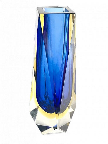 Vaso in vetro Murano blu di Mandruzzato, anni '60