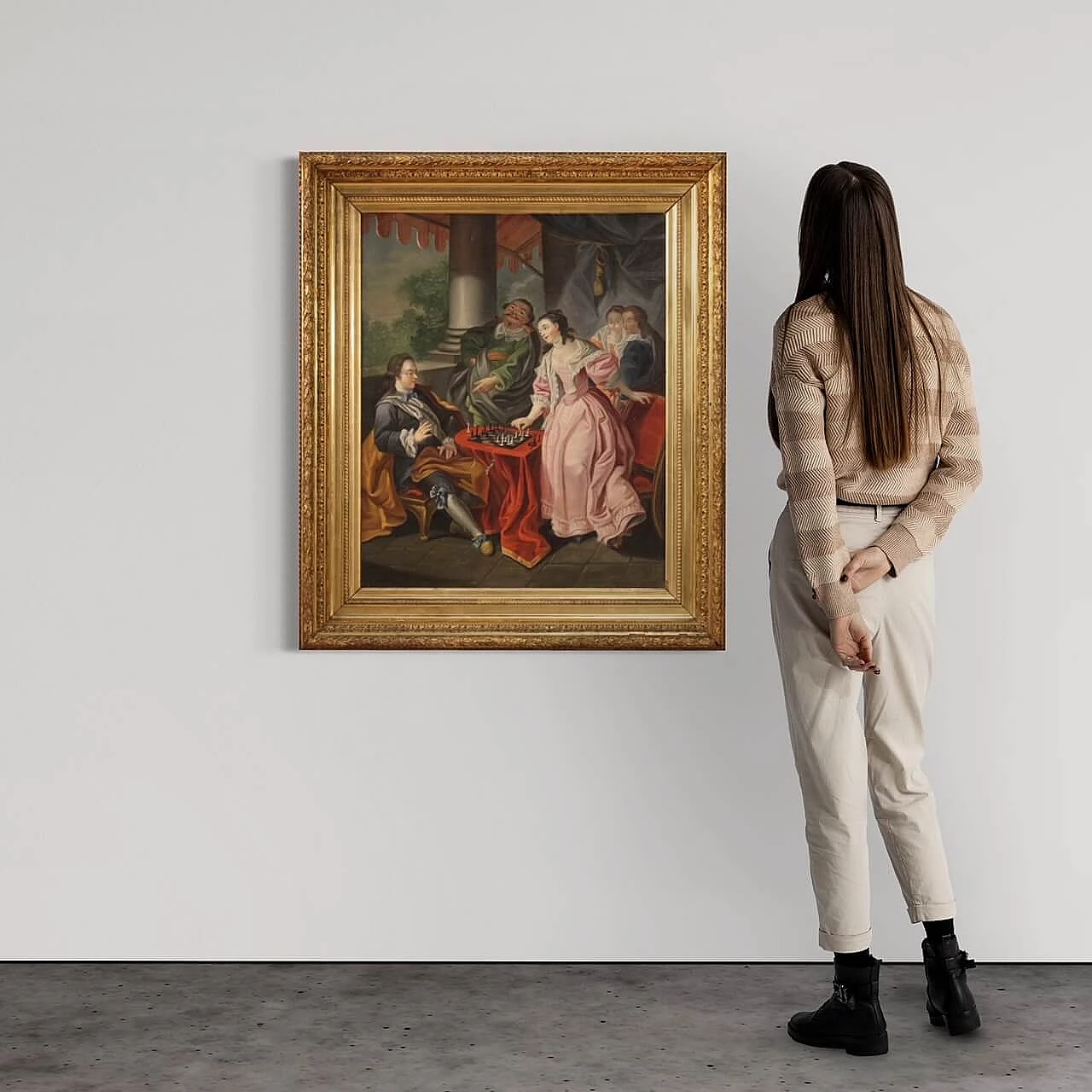 Partita a scacchi, olio su tela, fine '700 14