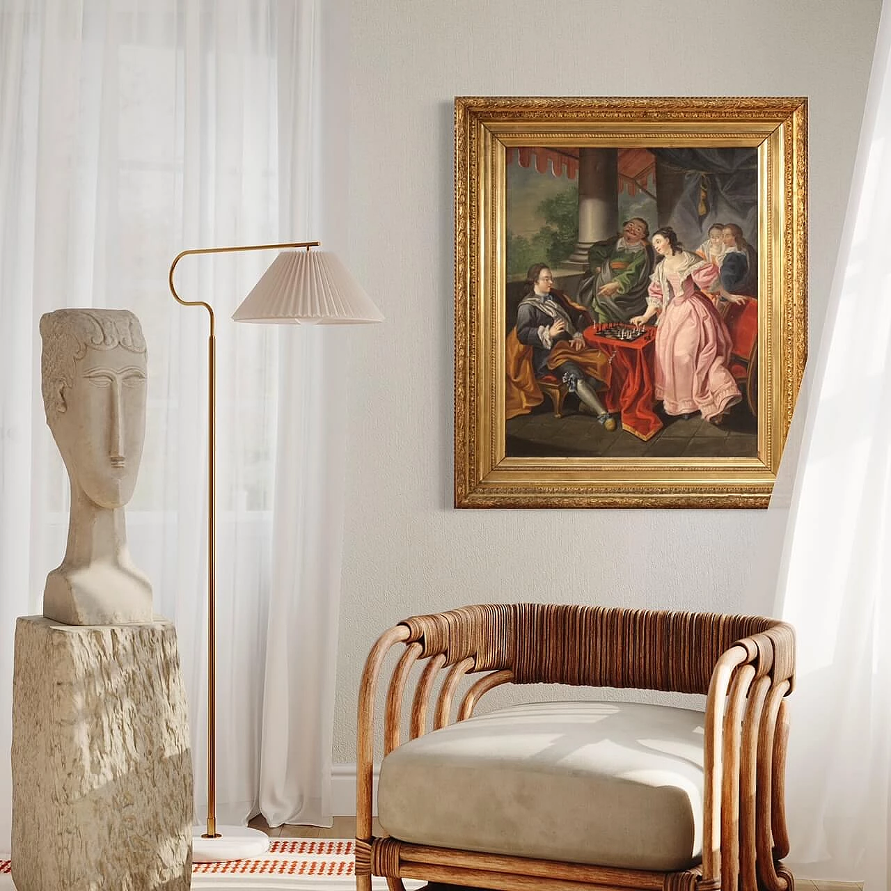 Partita a scacchi, olio su tela, fine '700 15