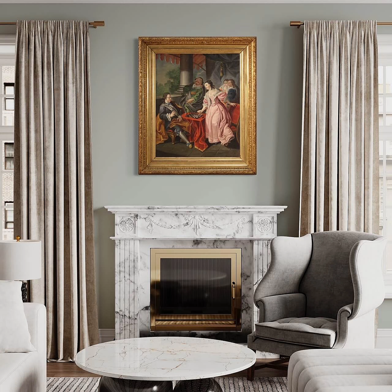 Partita a scacchi, olio su tela, fine '700 17