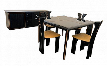4 Chairs, table and sideboard by Pierre Cardin for Roche Bobois, 1970s