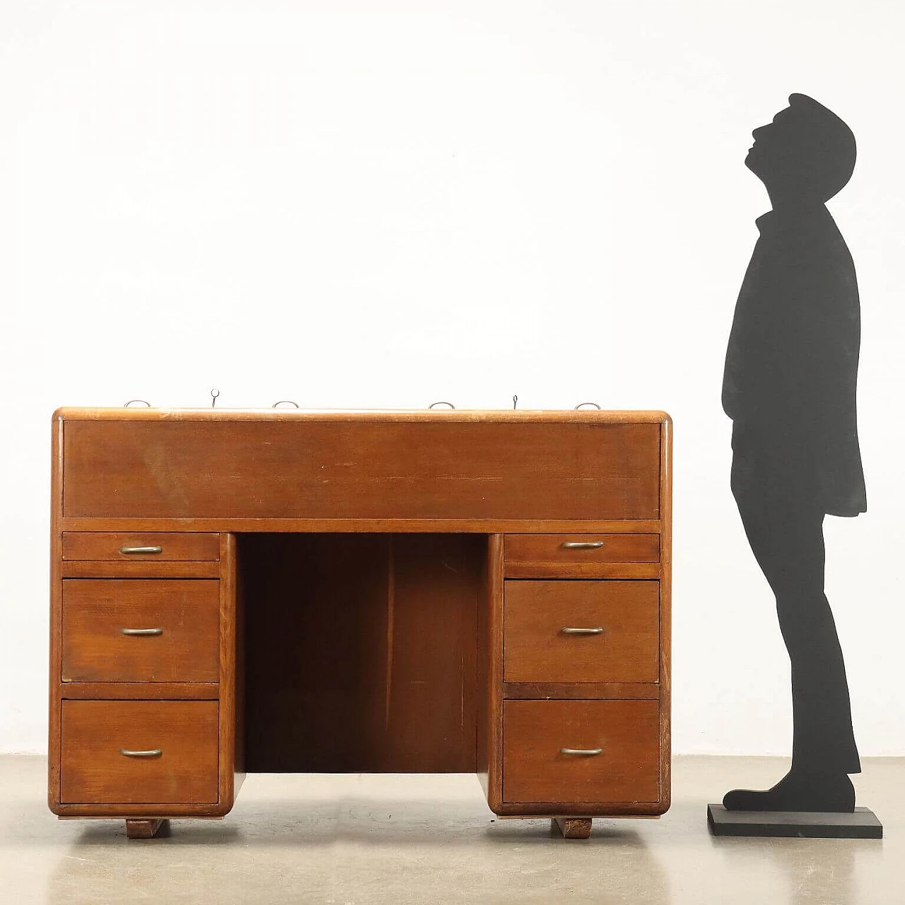 File cabinet in oak veneer with shutter top, 1950s 2