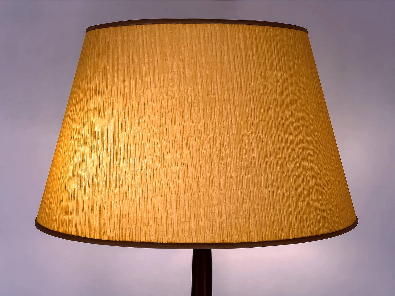 Floor lamp with glass discs on the wooden body in the style of Fontana Arte, 1950s 8