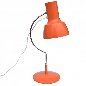 Lampada da tavolo arancione di J. Hurka per Napako, anni '60