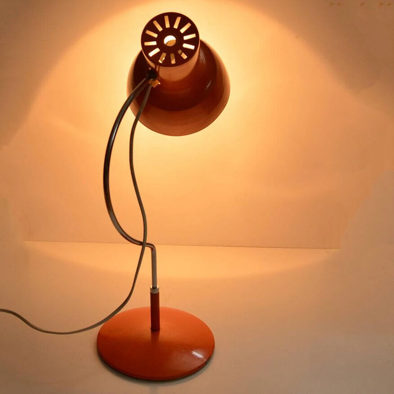 Orange table lamp by J. Hurka for Napako, 1960s 4