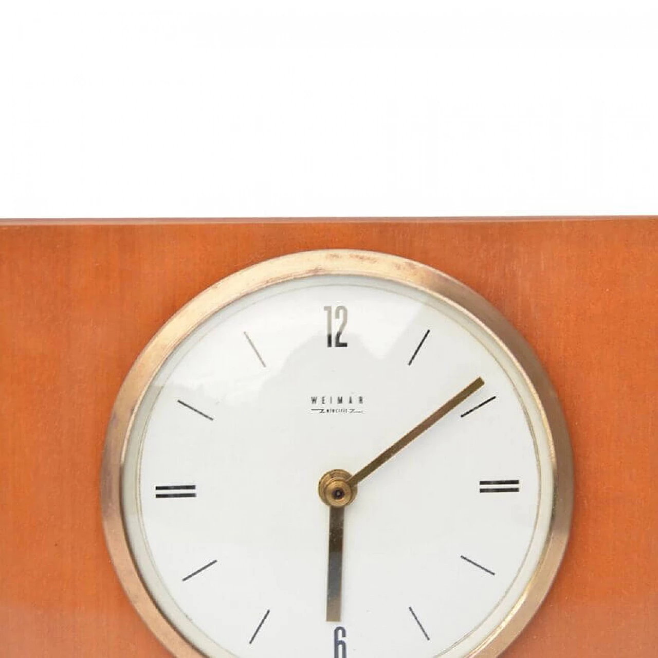 Wooden mantel clock by Weimar Electric, 1970s 1