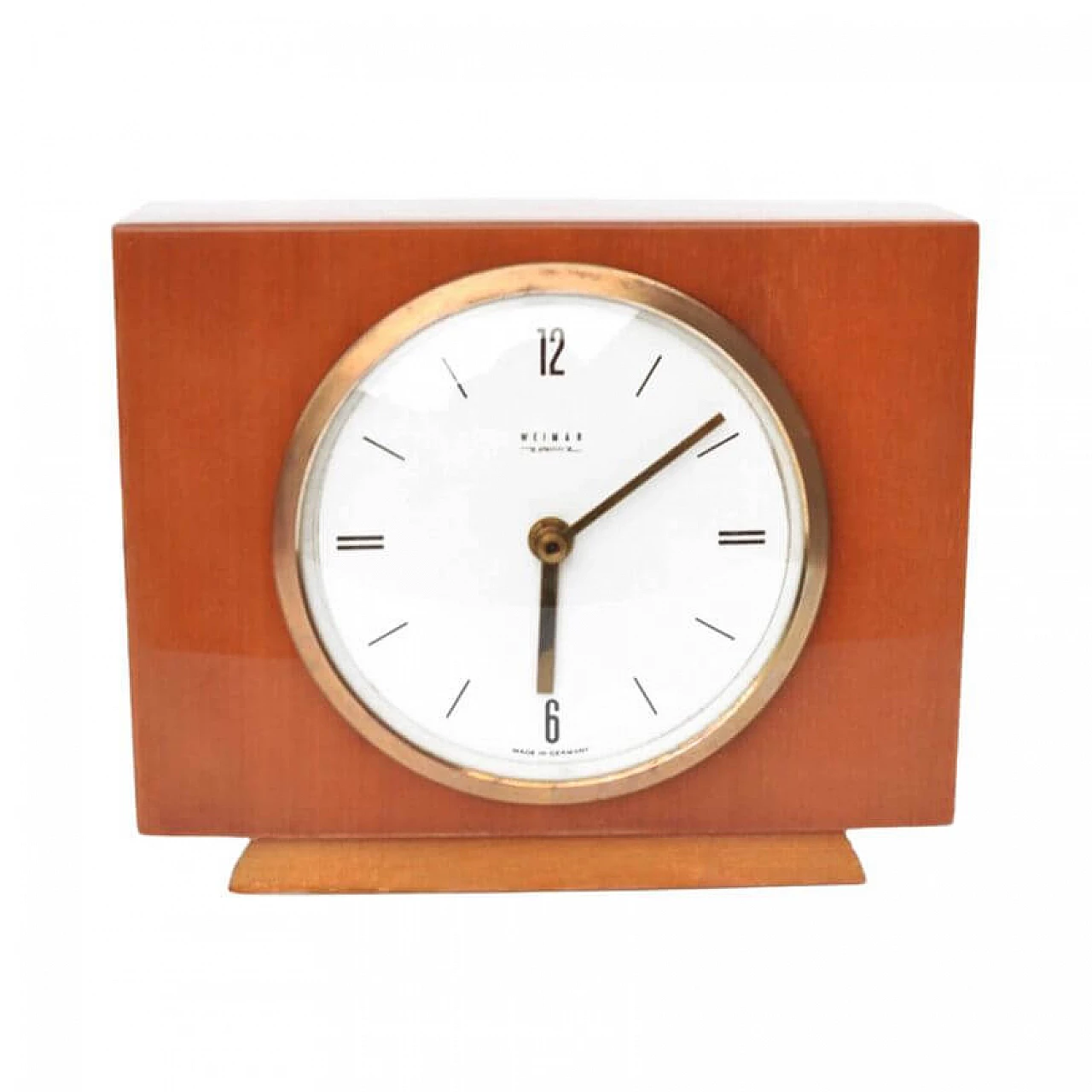 Wooden mantel clock by Weimar Electric, 1970s 6
