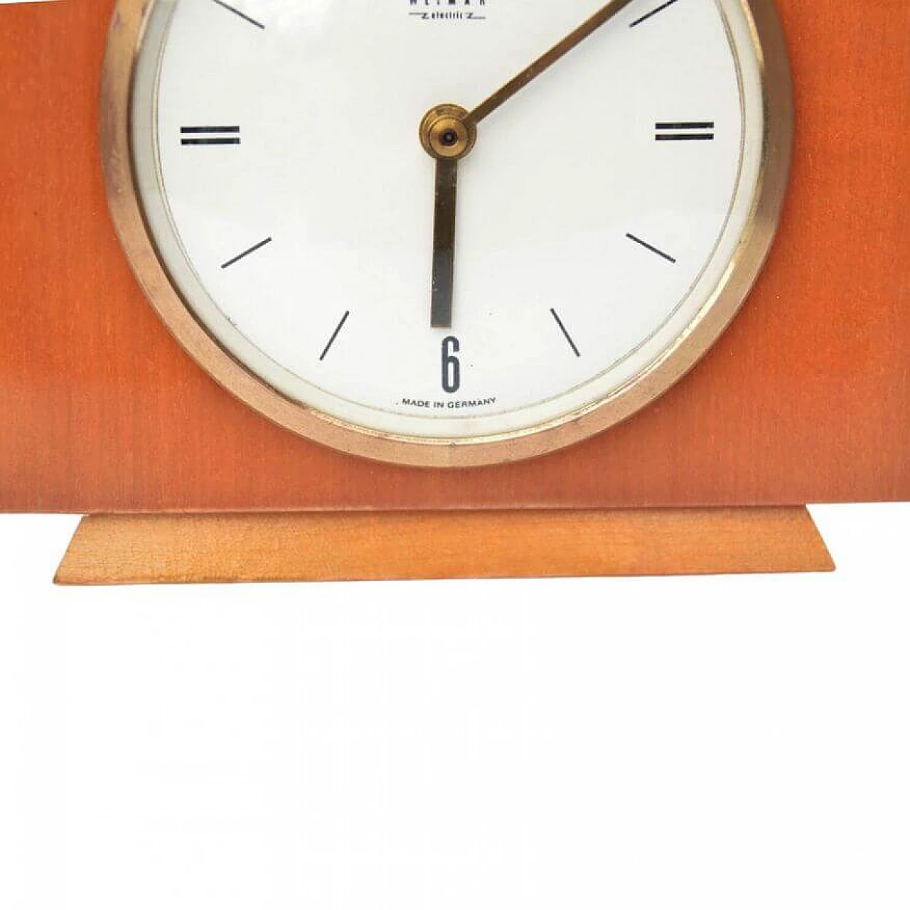 Wooden mantel clock by Weimar Electric, 1970s 7