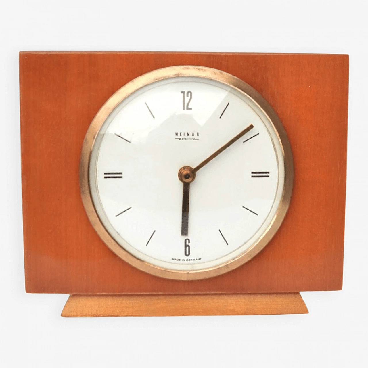 Wooden mantel clock by Weimar Electric, 1970s 9