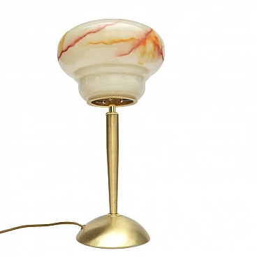 Brass and glass 173411 table lamp by Hufnagel Leuchten, 1980s