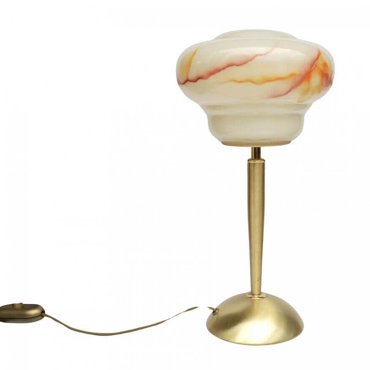 Brass and glass 173411 table lamp by Hufnagel Leuchten, 1980s 5