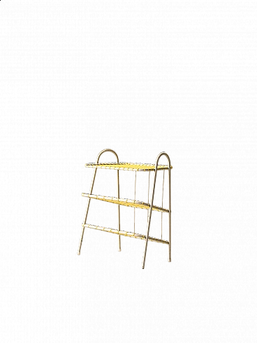Magazine rack in metal and yellow rubber, 1960s