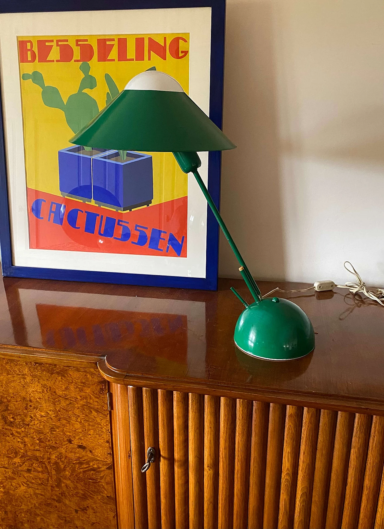 Space Age green table lamp, 70s 3