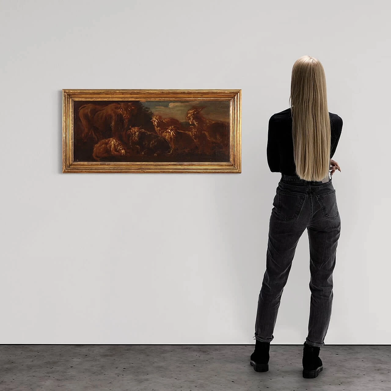 Grazing animals, oil painting on canvas, second half of the 17th century 14