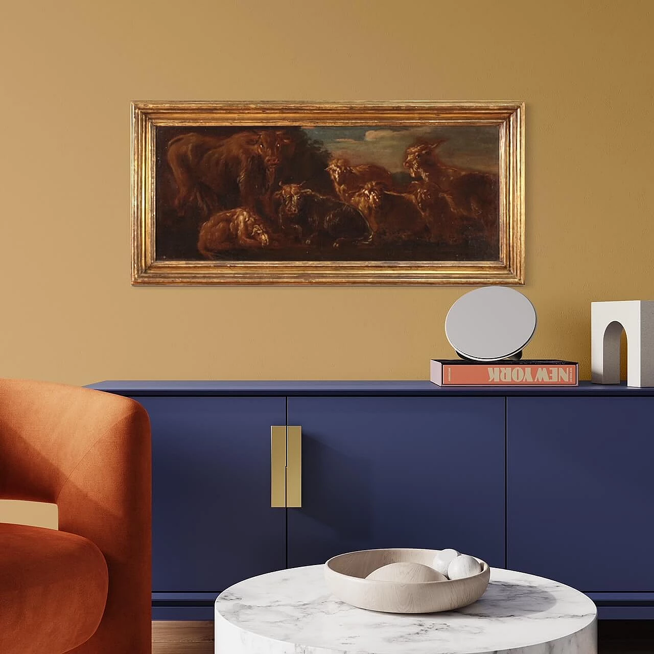 Grazing animals, oil painting on canvas, second half of the 17th century 16