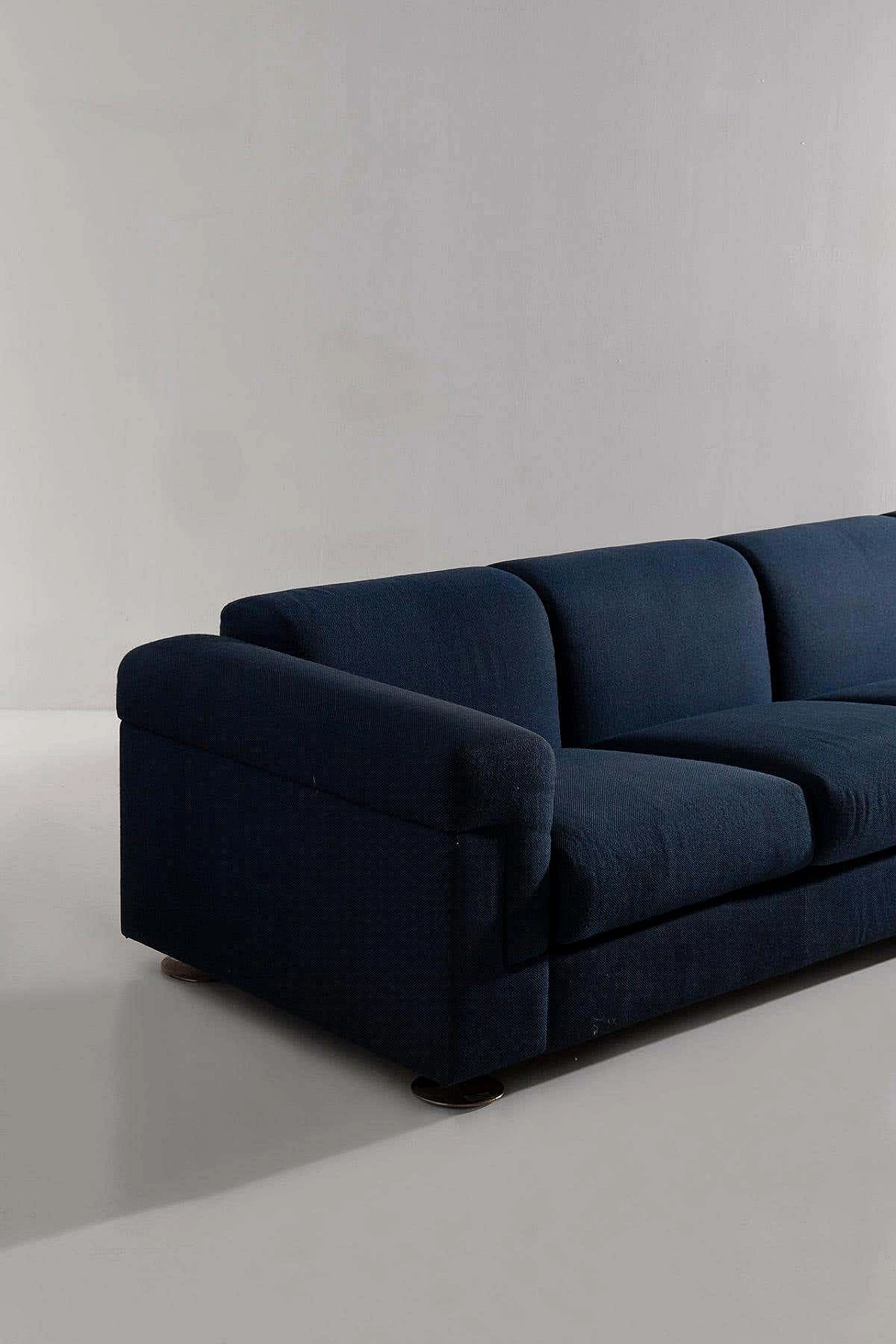 D120 blue fabric sofa by V. Borsani and A. Bonetti for Tecno, 1960s 7