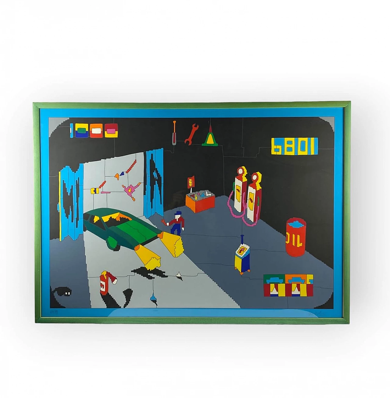 Ugo Nespolo, Garage, screen print, 1980s 4