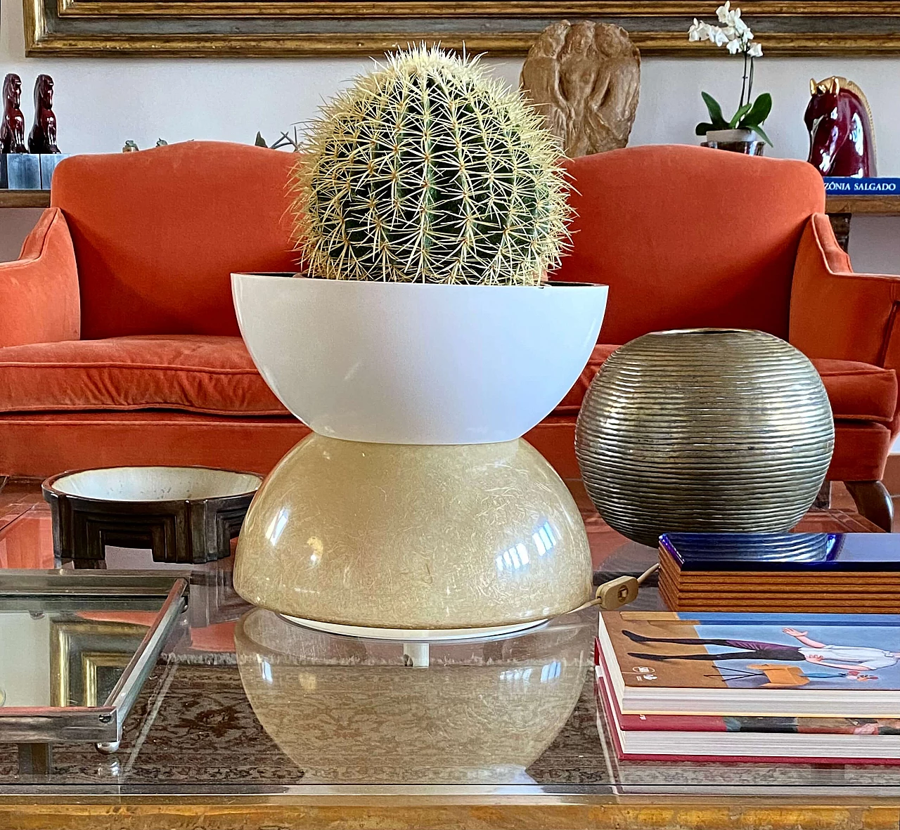 Lamp and planter in fiberglass by Luci Milano, 1970s 6