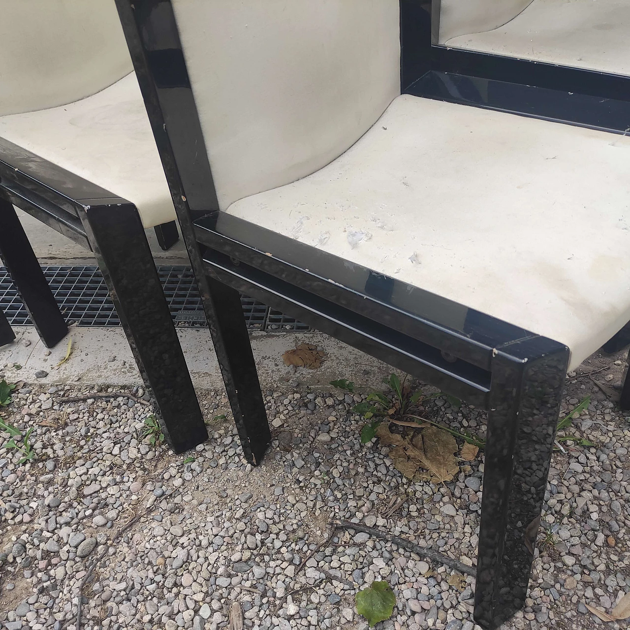 6 Sedie in legno laccato nero, anni '80 3