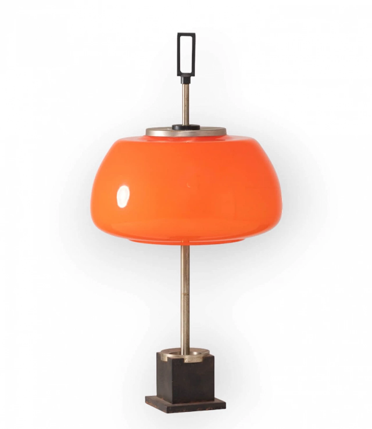Cast iron, steel and glass table lamp by Oscar Torlasco for Lumi, 1960s 1