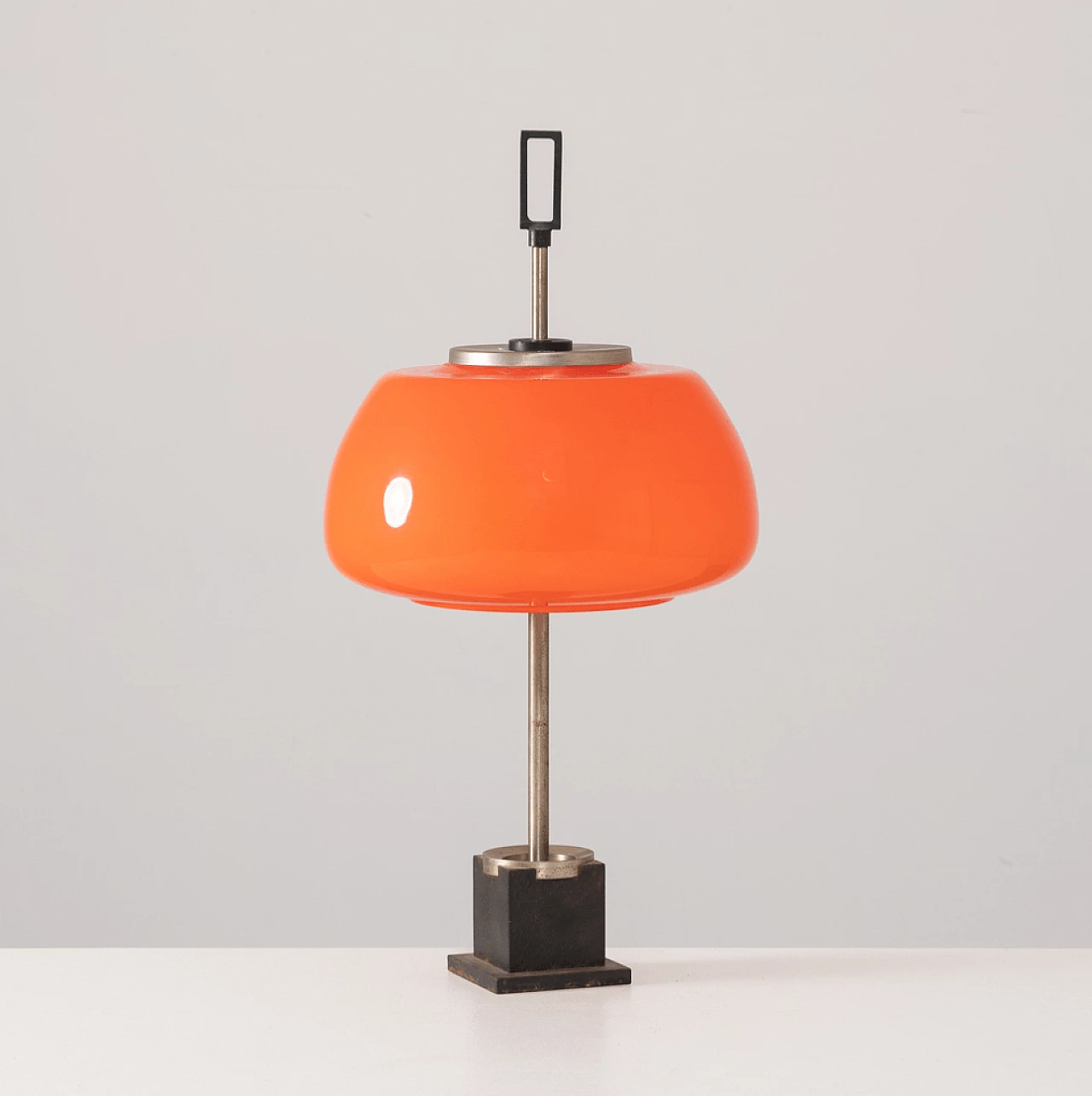 Cast iron, steel and glass table lamp by Oscar Torlasco for Lumi, 1960s 2