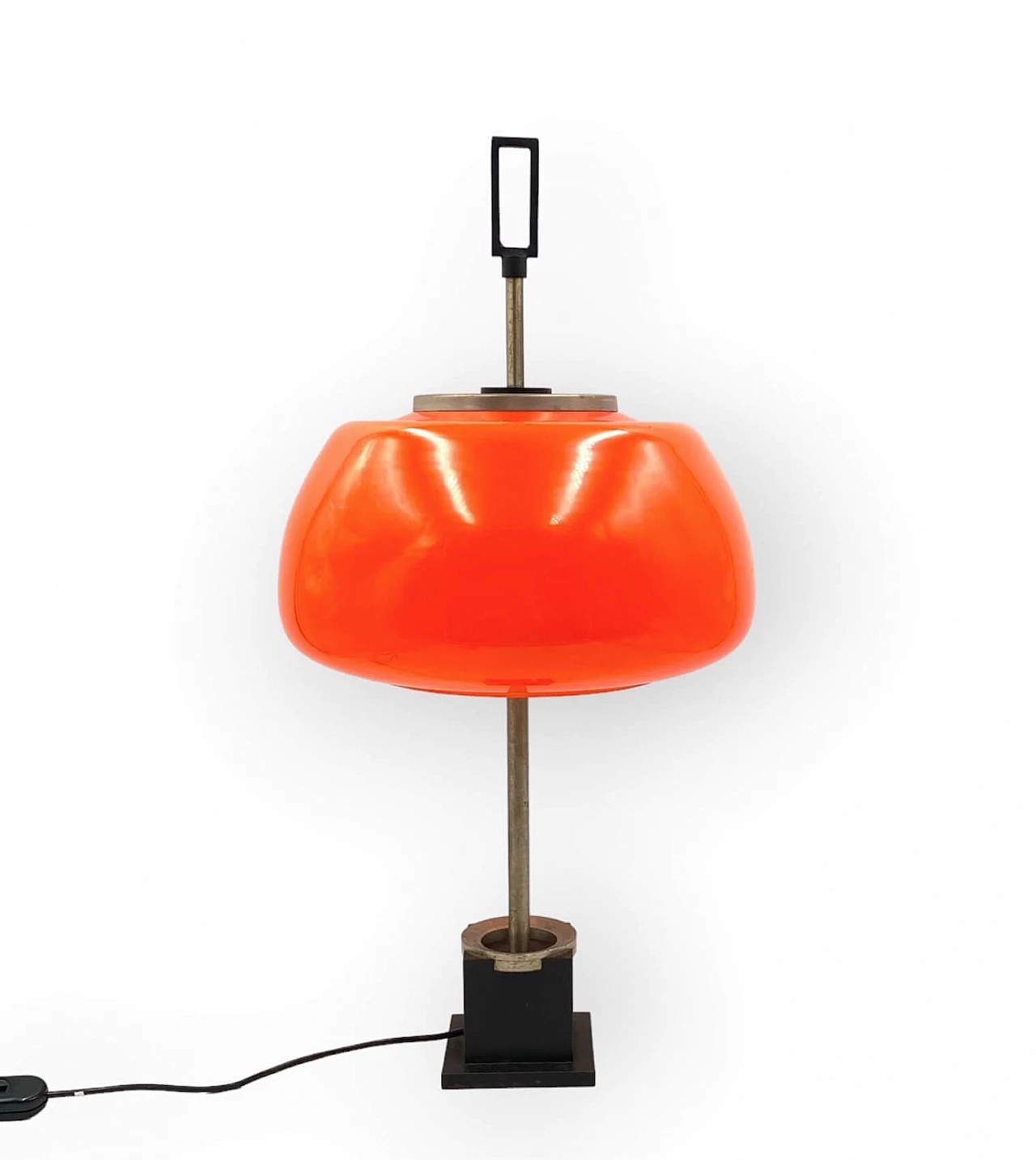 Cast iron, steel and glass table lamp by Oscar Torlasco for Lumi, 1960s 3