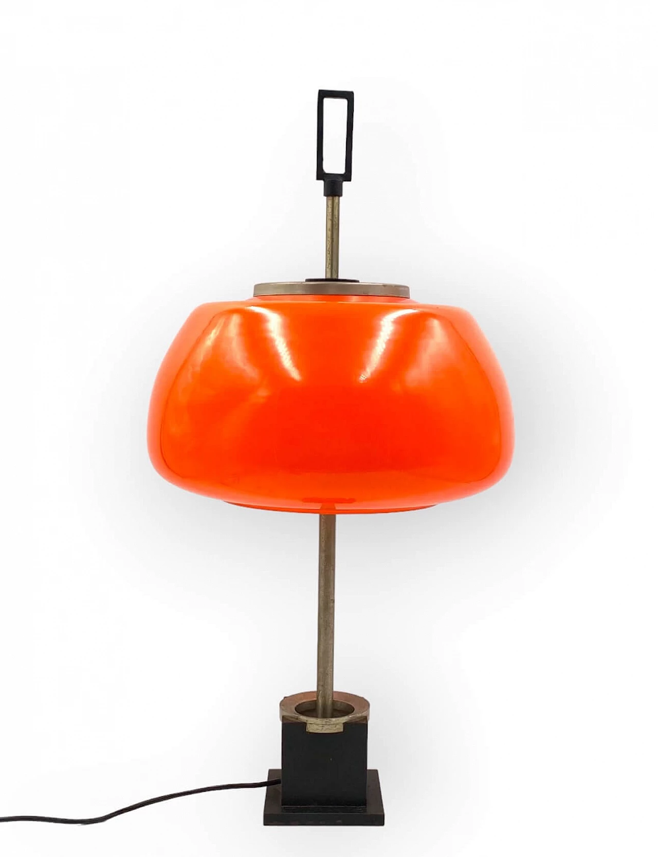 Cast iron, steel and glass table lamp by Oscar Torlasco for Lumi, 1960s 4