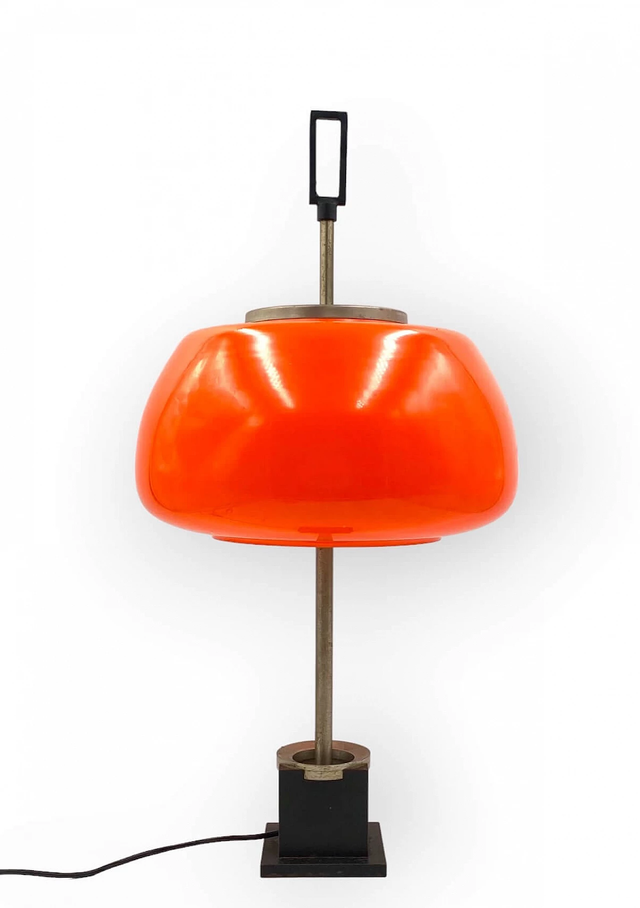 Cast iron, steel and glass table lamp by Oscar Torlasco for Lumi, 1960s 5