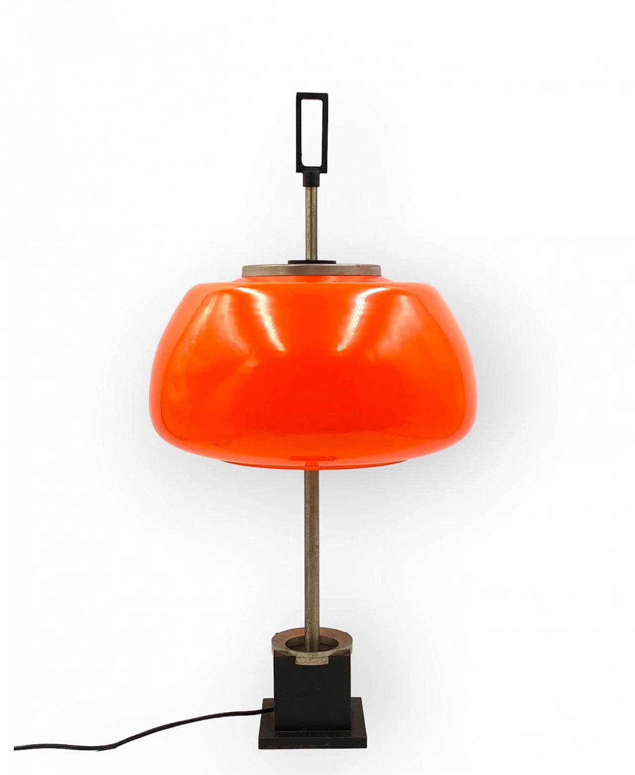 Cast iron, steel and glass table lamp by Oscar Torlasco for Lumi, 1960s 8