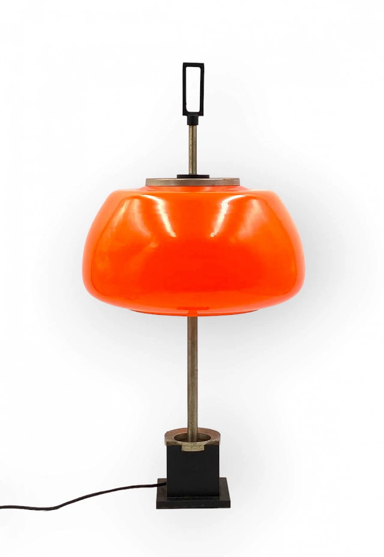 Cast iron, steel and glass table lamp by Oscar Torlasco for Lumi, 1960s 9